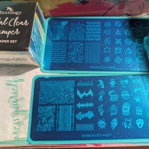 Maniology Bundle: M016 & M017 Plates, Stamper + Scraper Set - NEW - DISCONTINUED